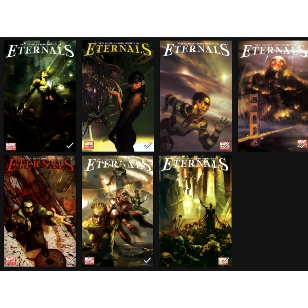 Marvel Comics Eternals #1-7 Complete Set Neil Gaiman John Romita Jr 2006